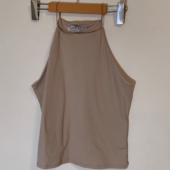 NWT Trendy Halter Tank Top in Beige- Size Small - Picture 3 of 7